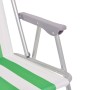 Folding camping chairs 2 pcs steel green white 52x62x75cm by , camping furniture - Ref: Foro24-42916, Price: 57,92 €, Discoun...