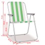 Folding camping chairs 2 pcs steel green white 52x62x75cm by , camping furniture - Ref: Foro24-42916, Price: 57,92 €, Discoun...