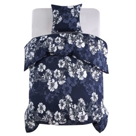 Set funda edredón estampado floral azul marino 140x220/60x70 cm de , Fundas de nórdico - Ref: Foro24-133378, Precio: 24,70 €,...