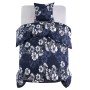 Navy blue floral print duvet cover set 140x220/60x70 cm by , Duvet covers - Ref: Foro24-133378, Price: 24,70 €, Discount: %