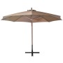 Hanging umbrella with gray taupe fir wood pole 3.5x2.9 m by , Umbrellas - Ref: Foro24-313769, Price: 159,32 €, Discount: %