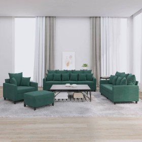 Sofa set with cushions 4 pieces dark green velvet by , Sofas - Ref: Foro24-3201692, Price: 721,95 €, Discount: %