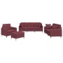 Juego de sofás con cojines 4 piezas tela rojo tinto de , Sofás - Ref: Foro24-3202084, Precio: 730,24 €, Descuento: %