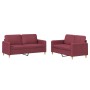 Set Sofas mit 2 Stück Kissen roter roter Stoff von , Sofas - Ref: Foro24-3202092, Preis: 413,24 €, Rabatt: %