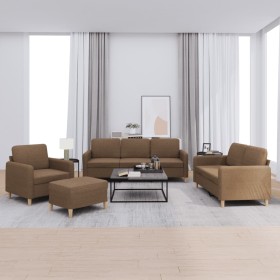 4-piece sofa set with brown fabric cushions by , Sofas - Ref: Foro24-3202065, Price: 703,99 €, Discount: %