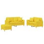 Set Sofas mit Kissen 3 Stück hellgelber Stoff von , Sofas - Ref: Foro24-3202115, Preis: 531,59 €, Rabatt: %