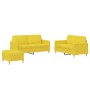 Sofa set with cushions 3 pieces light yellow fabric by , Sofas - Ref: Foro24-3202099, Price: 506,65 €, Discount: %