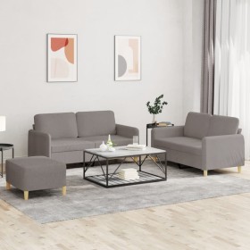 Three-piece sofa set with gray taupe fabric cushions by , Sofas - Ref: Foro24-3202101, Price: 504,99 €, Discount: %