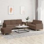 Set Sofas mit Kissen 3 Stück brauner Stoff von , Sofas - Ref: Foro24-3202129, Preis: 552,33 €, Rabatt: %