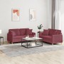 Set Sofas mit 2 Stück Kissen roter roter Stoff von , Sofas - Ref: Foro24-3202108, Preis: 436,30 €, Rabatt: %