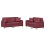 Set Sofas mit 2 Stück Kissen roter roter Stoff von , Sofas - Ref: Foro24-3202108, Preis: 436,30 €, Rabatt: %