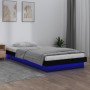 Bed frame with LED black solid wood 100x200 cm by , Beds and slatted bases - Ref: Foro24-819966, Price: 189,40 €, Discount: %