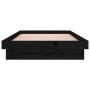 Bed frame with LED black solid wood 100x200 cm by , Beds and slatted bases - Ref: Foro24-819966, Price: 189,40 €, Discount: %