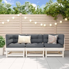 3-piece solid white pine wood garden furniture set by , Modular outdoor sofas - Ref: Foro24-825416, Price: 172,76 €, Discount: %