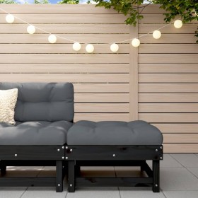 Gartenhocker aus massivem Kiefernholz schwarz von , Modulare Sofas für den Außenbereich - Ref: Foro24-825384, Preis: 61,99 €,...