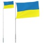 Ukraine flagpole and flag, aluminum, 5.55 m by , Flags and windsocks - Ref: Foro24-3210074, Price: 60,19 €, Discount: %