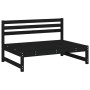 Central garden sofa made of solid black pine wood 120x80 cm by , Modular outdoor sofas - Ref: Foro24-825706, Price: 110,29 €,...