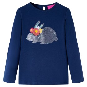 Camiseta infantil de manga larga azul marino 104 de , Camisetas para niños - Ref: Foro24-14100, Precio: 9,99 €, Descuento: %