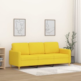 3-seater light yellow fabric sofa, 180 cm by , Sofas - Ref: Foro24-359491, Price: 266,99 €, Discount: %