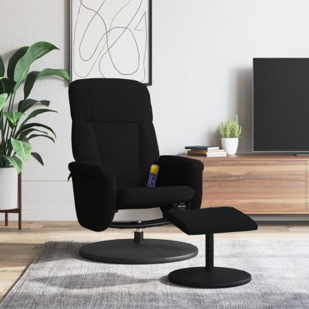 Black velvet massage recliner chair with footrest by , Armchairs - Ref: Foro24-356702, Price: 162,99 €, Discount: %