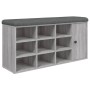 Banco zapatero madera de ingeniería gris Sonoma 102x32x50 cm de , Bancos para recibidores y almacenamiento - Ref: Foro24-8350...