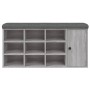 Banco zapatero madera de ingeniería gris Sonoma 102x32x50 cm de , Bancos para recibidores y almacenamiento - Ref: Foro24-8350...