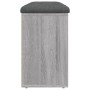 Banco zapatero madera de ingeniería gris Sonoma 102x32x50 cm de , Bancos para recibidores y almacenamiento - Ref: Foro24-8350...