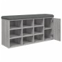 Banco zapatero madera de ingeniería gris Sonoma 102x32x50 cm de , Bancos para recibidores y almacenamiento - Ref: Foro24-8350...