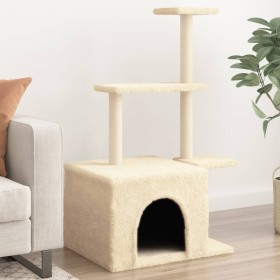 Cat scratcher with cream-colored sisal posts 110 cm by , Cat furniture - Ref: Foro24-172103, Price: 37,99 €, Discount: %