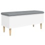 White engineered wood storage bench 102x42x46 cm by , Benches for halls and storage - Ref: Foro24-835082, Price: 92,99 €, Dis...