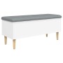 White engineered wood storage bench 102x42x46 cm by , Benches for halls and storage - Ref: Foro24-835082, Price: 92,99 €, Dis...