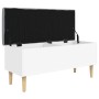 White engineered wood storage bench 102x42x46 cm by , Benches for halls and storage - Ref: Foro24-835082, Price: 92,99 €, Dis...