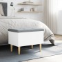 Engineered wood storage bench in white, 62x42x46 cm by , Benches for halls and storage - Ref: Foro24-835068, Price: 87,36 €, ...