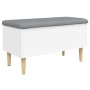 Engineered wood storage bench in white, 82x42x46 cm by , Benches for halls and storage - Ref: Foro24-835075, Price: 84,86 €, ...