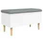 Engineered wood storage bench in white, 82x42x46 cm by , Benches for halls and storage - Ref: Foro24-835075, Price: 84,86 €, ...