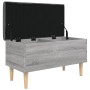 Banco con almacenaje madera ingeniería gris Sonoma 82x42x46 cm de , Bancos para recibidores y almacenamiento - Ref: Foro24-83...