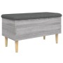 Banco con almacenaje madera ingeniería gris Sonoma 82x42x46 cm de , Bancos para recibidores y almacenamiento - Ref: Foro24-83...