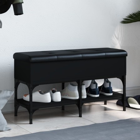 Engineered wood black shoemaker bench 82x32x45 cm by , Benches for halls and storage - Ref: Foro24-835172, Price: 68,01 €, Di...