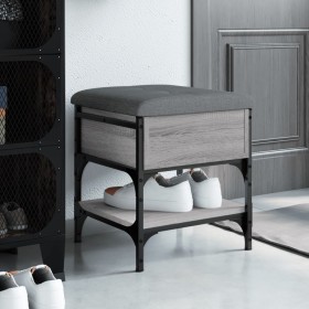 Banco zapatero madera de ingeniería gris Sonoma 42x42x45 cm de , Bancos para recibidores y almacenamiento - Ref: Foro24-83518...