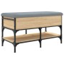 Engineered wood shoe bench in Sonoma oak, 82x42x45 cm. by , Benches for halls and storage - Ref: Foro24-835193, Price: 76,75 ...