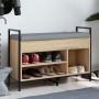 Banco zapatero madera de ingeniería roble Sonoma 85,5x32x57,5cm de , Bancos para recibidores y almacenamiento - Ref: Foro24-8...