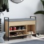 Engineered wood shoe bench in Sonoma oak 85.5x32x57.5cm by , Benches for halls and storage - Ref: Foro24-835208, Price: 82,64...