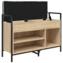 Banco zapatero madera de ingeniería roble Sonoma 85,5x32x57,5cm de , Bancos para recibidores y almacenamiento - Ref: Foro24-8...