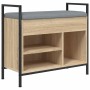 Banco zapatero madera de ingeniería roble Sonoma 65,5x32x57,5cm de , Bancos para recibidores y almacenamiento - Ref: Foro24-8...