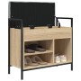 Banco zapatero madera de ingeniería roble Sonoma 65,5x32x57,5cm de , Bancos para recibidores y almacenamiento - Ref: Foro24-8...