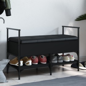 Engineered wood black shoemaker bench 85.5x42x57.5 cm by , Benches for halls and storage - Ref: Foro24-835229, Price: 85,99 €...