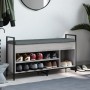 Engineered wood gray Sonoma shoe bench 105.5x32x57.5cm by , Benches for halls and storage - Ref: Foro24-835215, Price: 88,90 ...