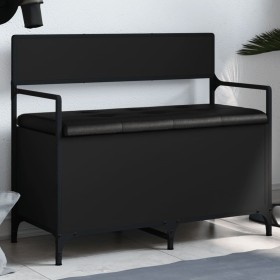 Engineered wood storage bench in black, 85.5x42x73.5 cm by , Benches for halls and storage - Ref: Foro24-835234, Price: 99,79...