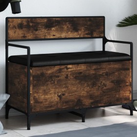 Storage bench made of smoked oak wood, engineering, 85.5x42x73.5cm by , Benches for halls and storage - Ref: Foro24-835236, P...