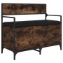 Storage bench made of smoked oak wood, engineering, 85.5x42x73.5cm by , Benches for halls and storage - Ref: Foro24-835236, P...